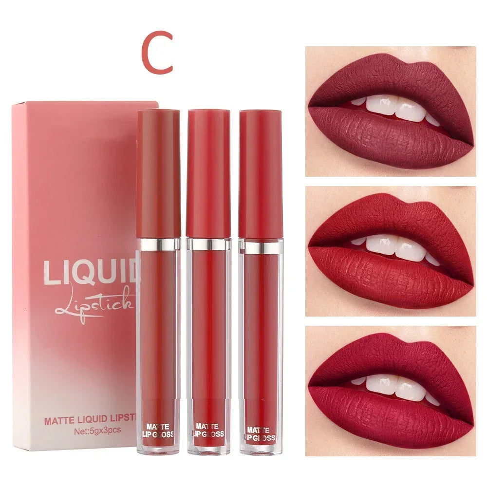 Kit 3 Batons Líquidos Matte Velvet – Alta Cobertura, Longa Duração e Cores Intensas